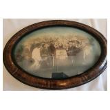 19th Century Funeral Photo in Bubble Glass Frame