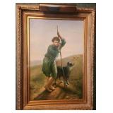 Young Shepherd w/ Dog & Sheep by Henry Townsand