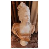Victorian Lady Mixed Marble/Alabaster Bust