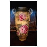 Early 20th Century Double Handle Hand Painted Vase