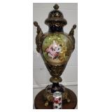 Sevres Style Porcelain & Bronze Urn