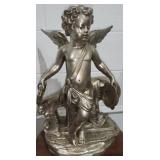 Silver on Bronze Sculpture of Cherub