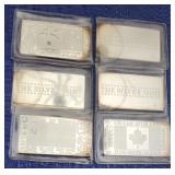 Group of 6 ct. SILVER International Flag Bars
