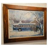 Greyhound Lines Bus Christmas Print 