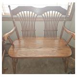 Solid Oak Windsor Bench