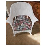 White Wicker Arm Chair