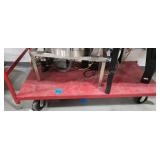 Red Uline Metal Flatbed Cart