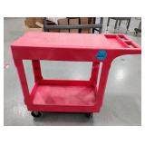 Red Plastic Service Cart