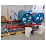 Red 3-Barrel Drum Cradle.  72'L x 30'D
