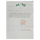 New York Mets Rusty Staub Signed Restaurant Letter