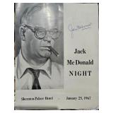 1967 Jack McDonald Night- San Francisco Sportswriter Signed Program