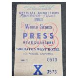 1963 World Series PRESS Pass