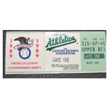 1989 Oakland Athletics ALCS Ticket Stub