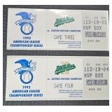 1992 ALCS Ticket Stubs - Oakland Athletics