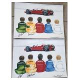TWO Indy Car Art Signed by Unser's #36/99 & 37/99