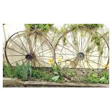 Pair of Antique Wagon Wheels