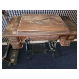 Early Wheeler & Wilson Sewing Machine & Cabinet