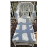 White Wicker Chaise Lounge