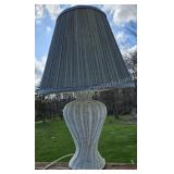 White Wicker Table Lamp