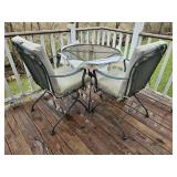 Wrought Iron Patio Table, Chairs & Side Tables