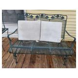 Wrought Iron Patio Bench & Chaise Lounge