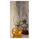 Pair of Antique Oil Lamps / Lanterns