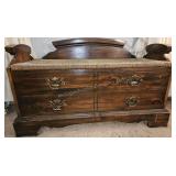 Vintage Rattan Seated Chest Bench