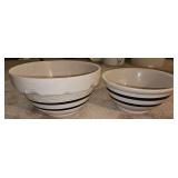 2 ct. ROseville, Ohio Stoneware Mixing Bowls