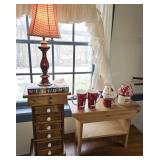 Spice Stand, Lamp, Nesting Bench, Candles, Cups
