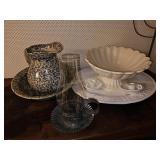 Pedestal Fruit Bowl and Spongeware