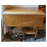Vintage Maple Drop Leaf Tea Cart Server