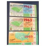 1963 & 1965 Los Angeles Dodgers World Series Tickets