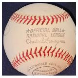Willie Mays & Willie McCovey Rubber Stamped Baseball- Feeney