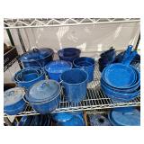 Huge Collection of Blue Enamelware
