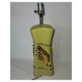 1950s Green & Gold Table Lamp: MCM Art Deco Lighting