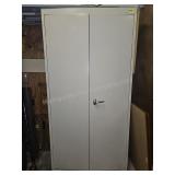 Two-Door Metal Storage Cabinet with Shelving