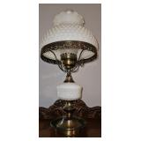 Vintage Milk Glass Hobnail Table Lamp