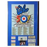 The Who Hits 50 Tour w/ Tickets.  Framed 24x35.5'