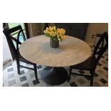 Spectacular RH 50" White Marble Table & Chairs