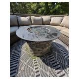 Stacked Stone Fire Pit Table w/ Cover