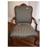 ETHAN ALLEN STRIPPED ARM CHAIRS 28"W X 42"  H