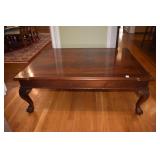 TURNED LEG SQUARE COFFEE TABLE CHERRY FINISH