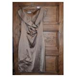 KUNGER BRONZE DRESS W/ SLIT ON BACK SZ. 10