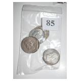 FRANKLIN HALVES - 1- 1948P, 49P, 50D, 52P, 5P,