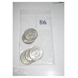 FRANKLIN HALVES- 1-1950D, 51D, 52P, 53D, 63D, BU