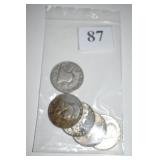 FRANKLIN HALVES- 1-195OP, 51-D, 52P, 53D, 57D