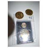 2 MARIO LEXIEUX BRASS MEDALS W/ HEINZ FIELD 1ST