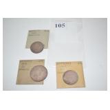 GERMANY 5, 3,2 MARKS SILVER