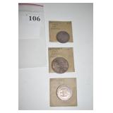 GERMANY 5, 3,2 MARKS SILVER