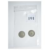 HALF DIMES (2) 1853